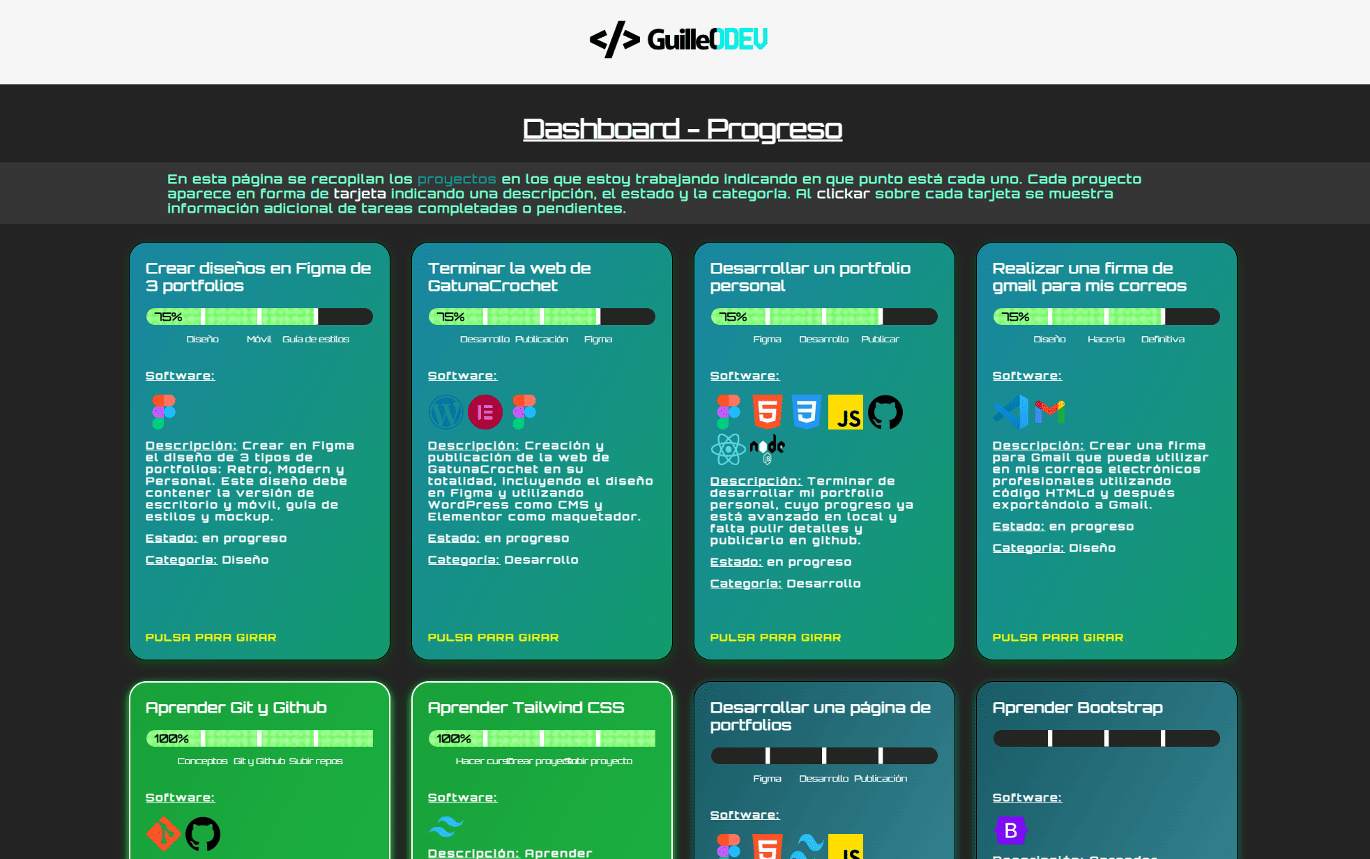 Vista previa del proyecto Dashboard-progreso