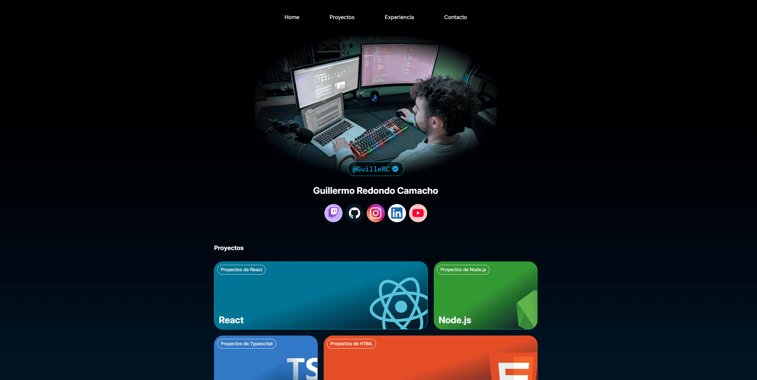 Vista previa del proyecto Portfolio Tailwind